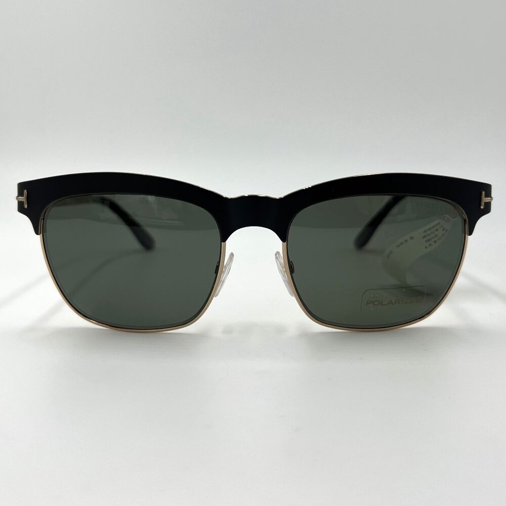 TOM FORD TF437 05R Elena Black Gold w/Green Lens Polarized Sunglasses - NWT